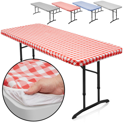 Fitted Vinyl Tablecloth with Flannel Backing - Patterned